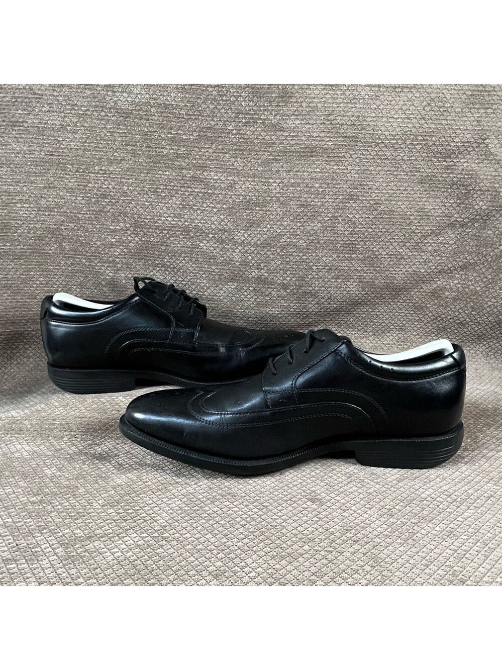 NUNN BUSH Men’s Black Wingtip Lace Up Leather Dress Shoes sz 9.5M LIKE NEW - Picture 6 of 16